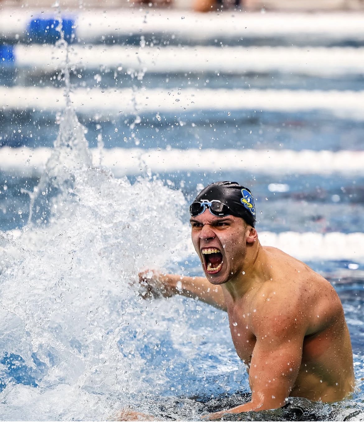 Tonislav Sabev celebrating a race